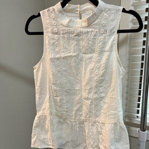 Cute Creme Sleeveless Blouse Size Small June and Hudson